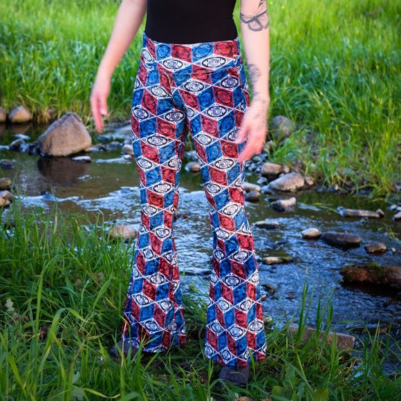 Stealie Velvet Print Bell Bottoms - Warrior Within - Picture 7 of 8